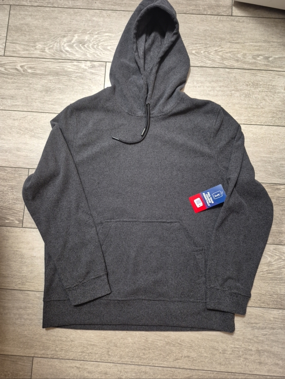 PGA Tour Course Essentials Men's Charcoal Hooded Pullover Sweatshirt - Dark Gray